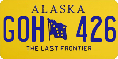 AK license plate GOH426