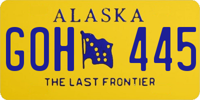 AK license plate GOH445
