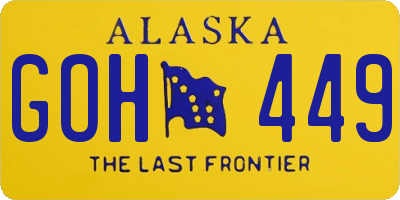 AK license plate GOH449