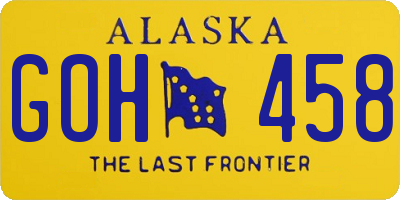 AK license plate GOH458