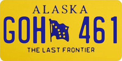 AK license plate GOH461