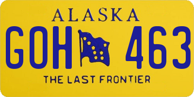 AK license plate GOH463