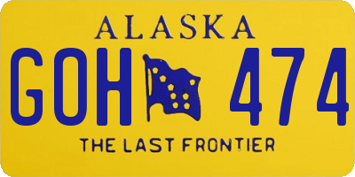 AK license plate GOH474