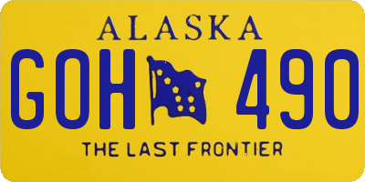 AK license plate GOH490
