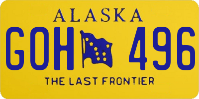 AK license plate GOH496