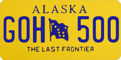 AK license plate GOH500