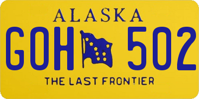 AK license plate GOH502
