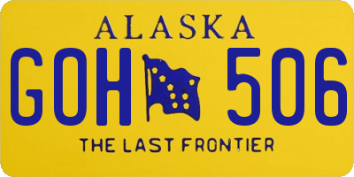 AK license plate GOH506