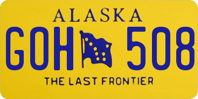 AK license plate GOH508