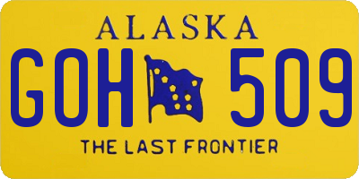 AK license plate GOH509