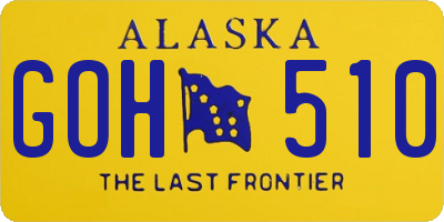 AK license plate GOH510