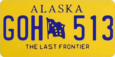 AK license plate GOH513