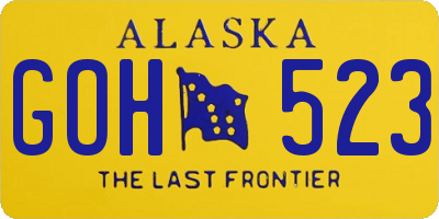 AK license plate GOH523