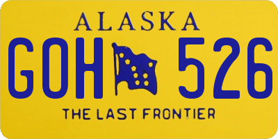 AK license plate GOH526