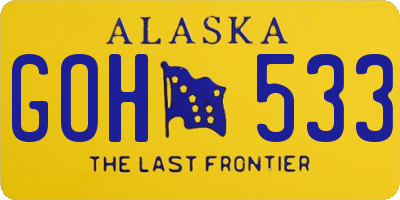 AK license plate GOH533