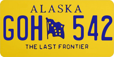 AK license plate GOH542