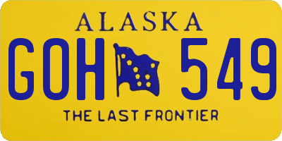 AK license plate GOH549