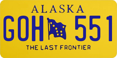 AK license plate GOH551
