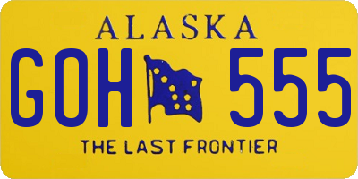 AK license plate GOH555