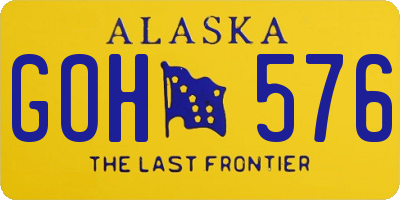 AK license plate GOH576