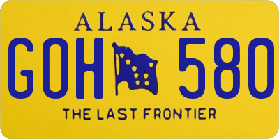 AK license plate GOH580