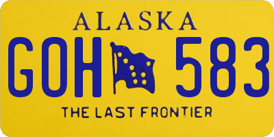 AK license plate GOH583