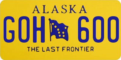 AK license plate GOH600