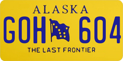 AK license plate GOH604
