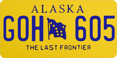 AK license plate GOH605