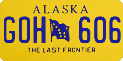 AK license plate GOH606