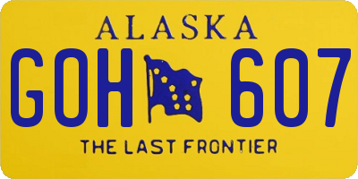 AK license plate GOH607