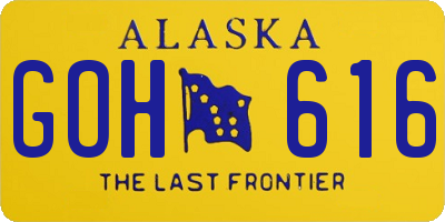 AK license plate GOH616