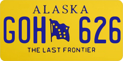 AK license plate GOH626