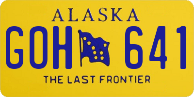 AK license plate GOH641