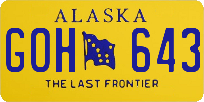 AK license plate GOH643