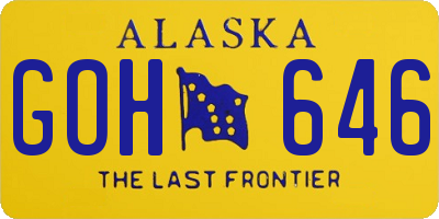 AK license plate GOH646
