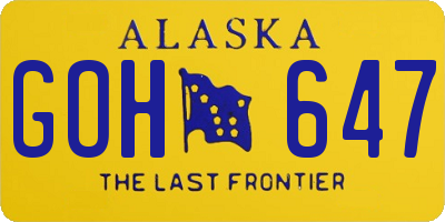 AK license plate GOH647