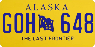 AK license plate GOH648