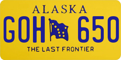 AK license plate GOH650