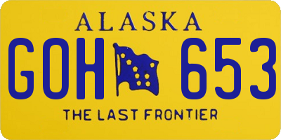 AK license plate GOH653
