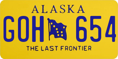 AK license plate GOH654