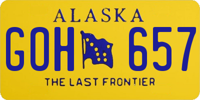 AK license plate GOH657