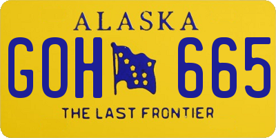 AK license plate GOH665