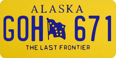 AK license plate GOH671