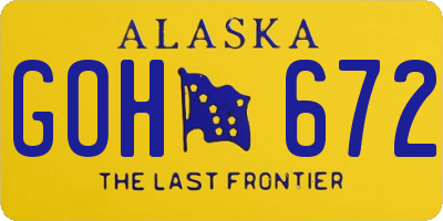 AK license plate GOH672