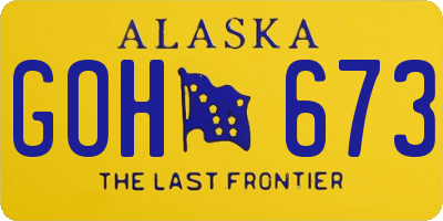 AK license plate GOH673