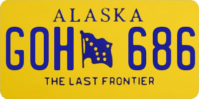 AK license plate GOH686