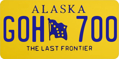 AK license plate GOH700