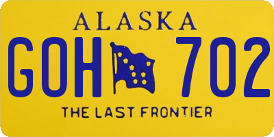 AK license plate GOH702