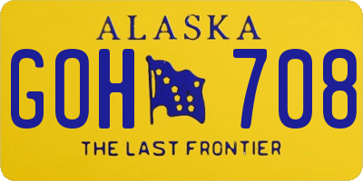 AK license plate GOH708